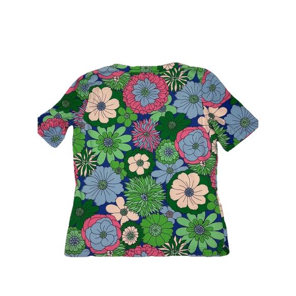 TALBOTS Tee Cotton Spandex Women's Floral Top Casual Summer Resort Everyday MP - Picture 4 of 6